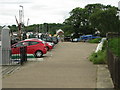 The Saxon Shore Way as it passes through Arethusa Venture Centre car park