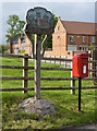 Village sign and postbox, Stanford-on-Soar