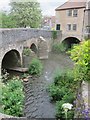 The meeting of three streams in the centre of Pensford