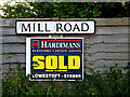 TM4888 : Mill Road sign by Geographer