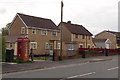 Phonebox and telecoms cabinet, Honeyfield Road, Rassau