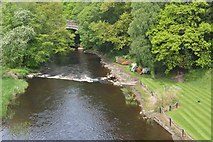 NS3317 : Weir on River Doon from road bridge by John Firth
