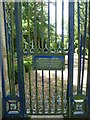 SP9019 : Mentmore Towers - side gate and notice by Rob Farrow