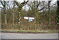 Road sign near Nackholt Wood