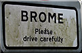 Brome Village Name sign on New Road