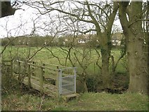 SP0463 : Footbridge over a brook near The Slough A448 by Robin Stott