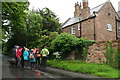 Lincolnshire Wolds Walking Festival: walkers in Church Lane, Bradley