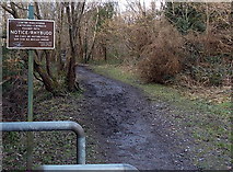 SO0103 : Railway path notice, Abernant, Aberdare by Jaggery