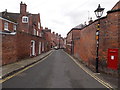 Along Belmont past a large Victorian postbox, Shrewsbury