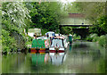 Moored narrowboats at Newbridge, Wolverhampton