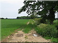 Footpath on arable field boundary, Buxhall