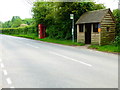 Telephone box and bus stop opposite Vinnells Lane