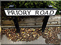 TL8642 : Priory Road sign by Geographer
