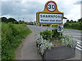 Sharnford sign along the B4114 Leicester Road