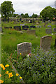 SD9827 : Hepstonstall churchyard: grave of Sylvia Plath by Christopher Hilton