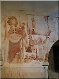 SU9298 : St John the Baptist - Wall paintings - St Christopher by Rob Farrow
