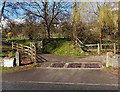 Cattle grid across the entrance to Equi-Est near Pitchcombe