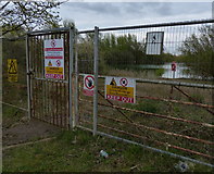 TF1313 : Blocked off entrance to a flooded gravel pit by Mat Fascione