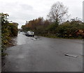 Skirting a large puddle near Jenkins Road, Skewen