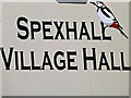 TM3780 : Spexhall Village Hall sign by Geographer