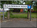 Alderman Road sign