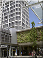 Steel tower, green shopping