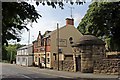 The Vaults pub and a roundhouse, Ruabon