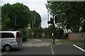 View of greenery in the middle of the puffin crossing on W Cromwell Road