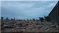 NZ3572 : stone piles on whitley bay beach  by Alan Pollock