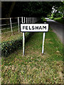 TL9456 : Felsham Village Name sign by Geographer