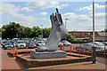 "Footplate" sculpture, Flint railway station