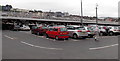 Double-decker Tesco Extra car park, Merthyr Tydfil