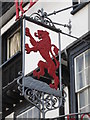 Sign for The Red Lion Hotel, High Street, CO1