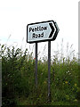 TL8346 : Pentlow Road sign by Geographer
