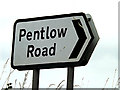 TL8346 : Pentlow Road sign by Geographer