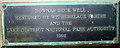 SD4483 : Plaque on Bownas Beck Well, Town End, Witherslack by Karl and Ali