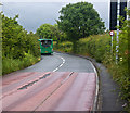 SJ4487 : A bus disappears down Gerrard's Lane by Ian Greig