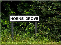 SU3716 : Horns Drove sign by Geographer