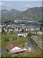 Sunny summer morning view across Blaenau Ffestiniog