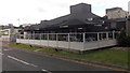 Alfresco dining area at Gordano Services,  Portbury, North Somerset