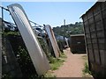 SX9372 : Path behind the beach huts and below the Point car park, Teignmouth by Robin Stott