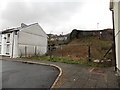 Fenced-off waste ground in Cwmparc