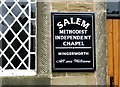 Notice board, Salem Methodist Independent Chapel