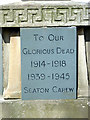 NZ5230 : Seaton Carew War Memorial by John Lucas