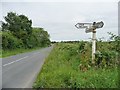 SU5521 : Signpost at the nameless crossroads, east of Ower Farm by Christine Johnstone