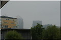 View of Canary Wharf from outside Canada Water station