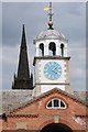 Clock tower and church spire