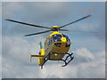 SU4802 : Calshot: the air ambulance  comes in by Chris Downer
