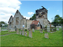 SU6431 : Recently burnt-out church, Ropley by Robin Webster