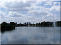 TQ3378 : Lake in Burgess Park by Stephen Craven